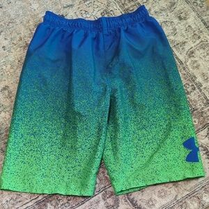 Under Armour Blue and Green Swim Trunks Ombré Style